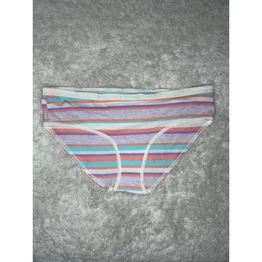 NWT Victoria’s Secret Low Rise Hiphugger Pastel Stripe Panty Large 2014